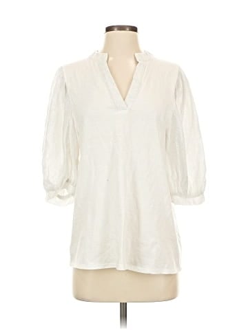 Self Contrast 3/4 Sleeve Blouse (view 1)