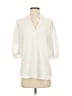 Self Contrast 100% Cotton Ivory 3/4 Sleeve Blouse Size XS - photo 1