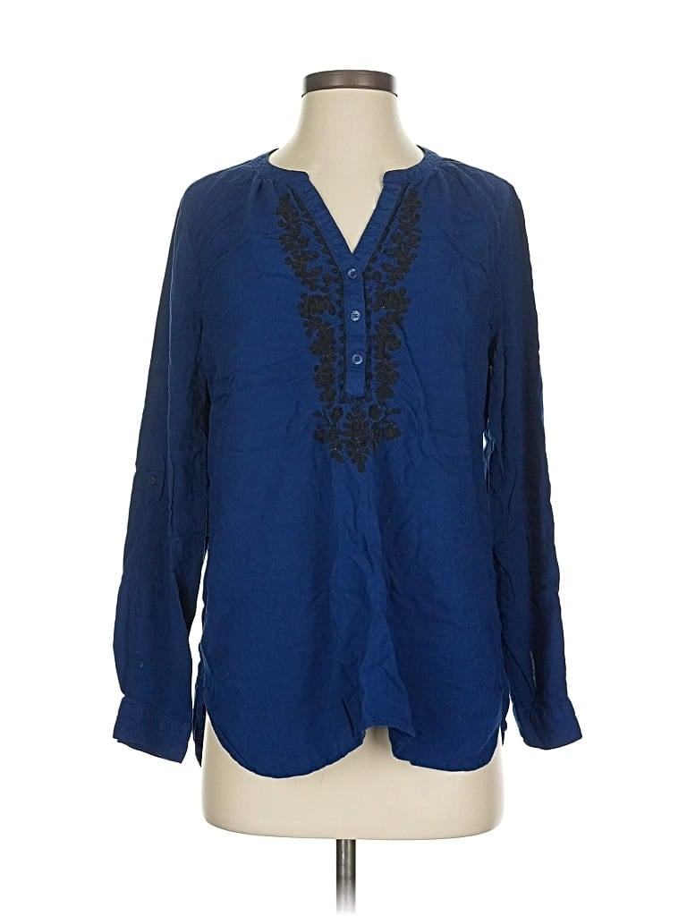 Click to view more detailed imagery on our partner's website Pre-owned St. John's Bay Long Sleeve Blouse In Blue