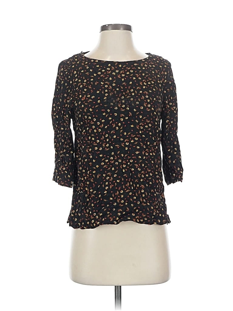 Pre-owned H&m 3/4 Sleeve Blouse In Black