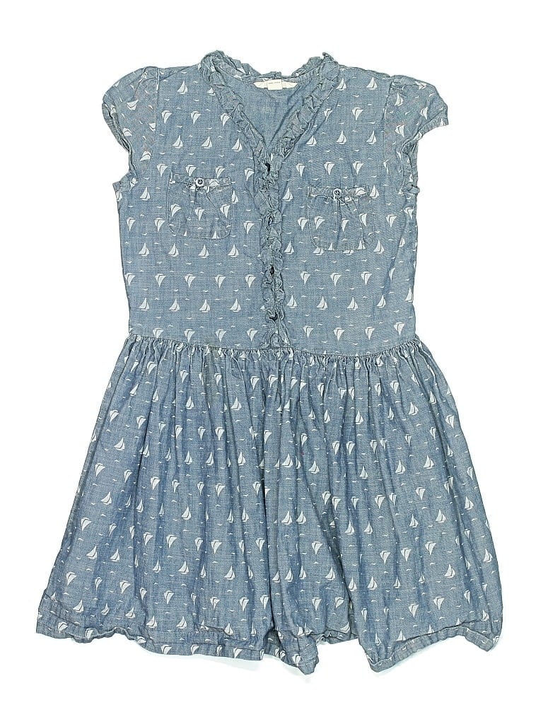Pre-owned Lands' End Kids'  Dress In Blue