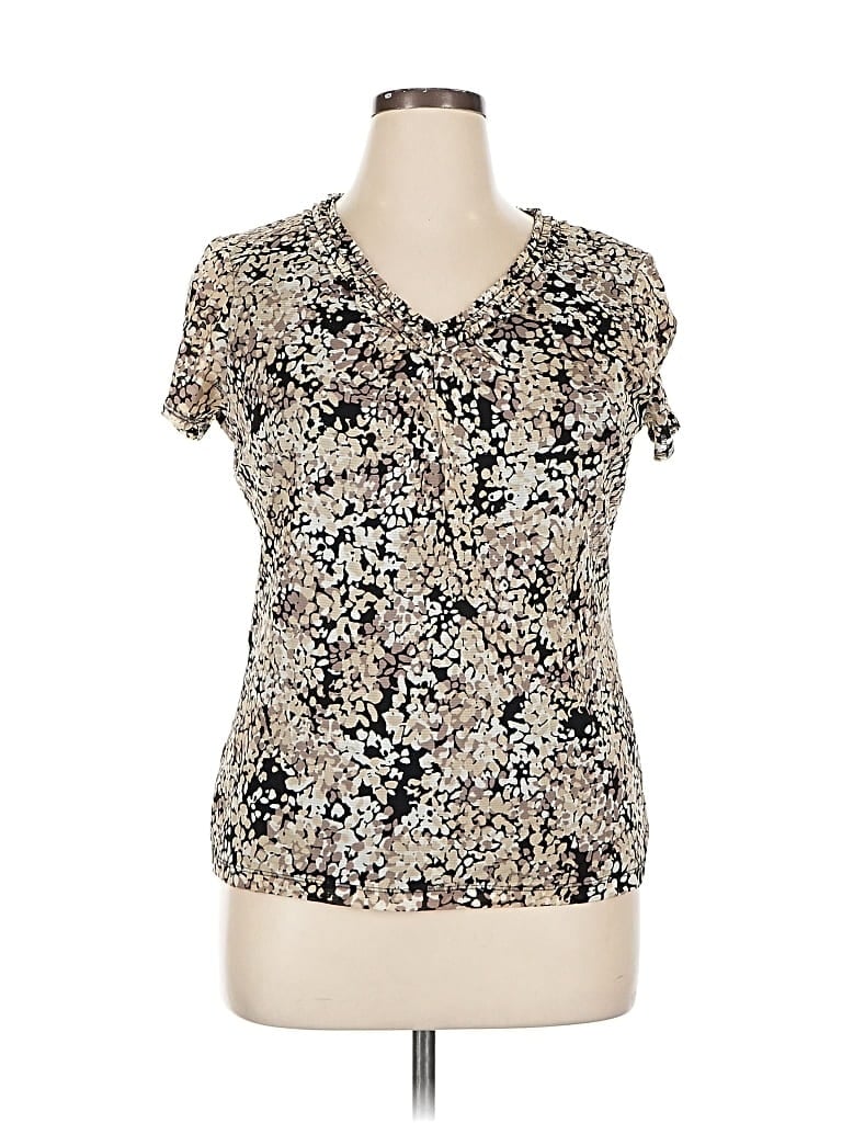 212 COLLECTION Pre-owned Short Sleeve Blouse In Brown