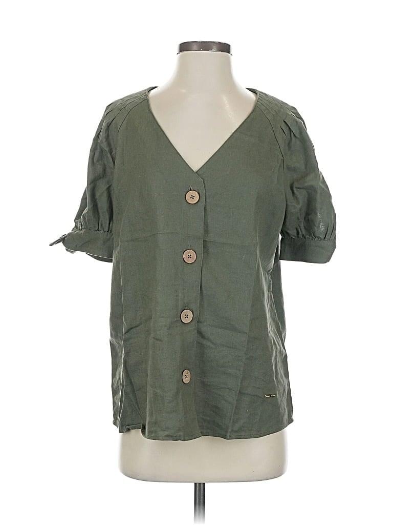 Click to view more detailed imagery on our partner's website Pre-owned Anne Klein Short Sleeve Blouse In Green