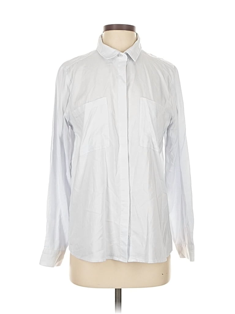 SIDE STITCH Pre-owned Long Sleeve Button Down Shirt In Silver
