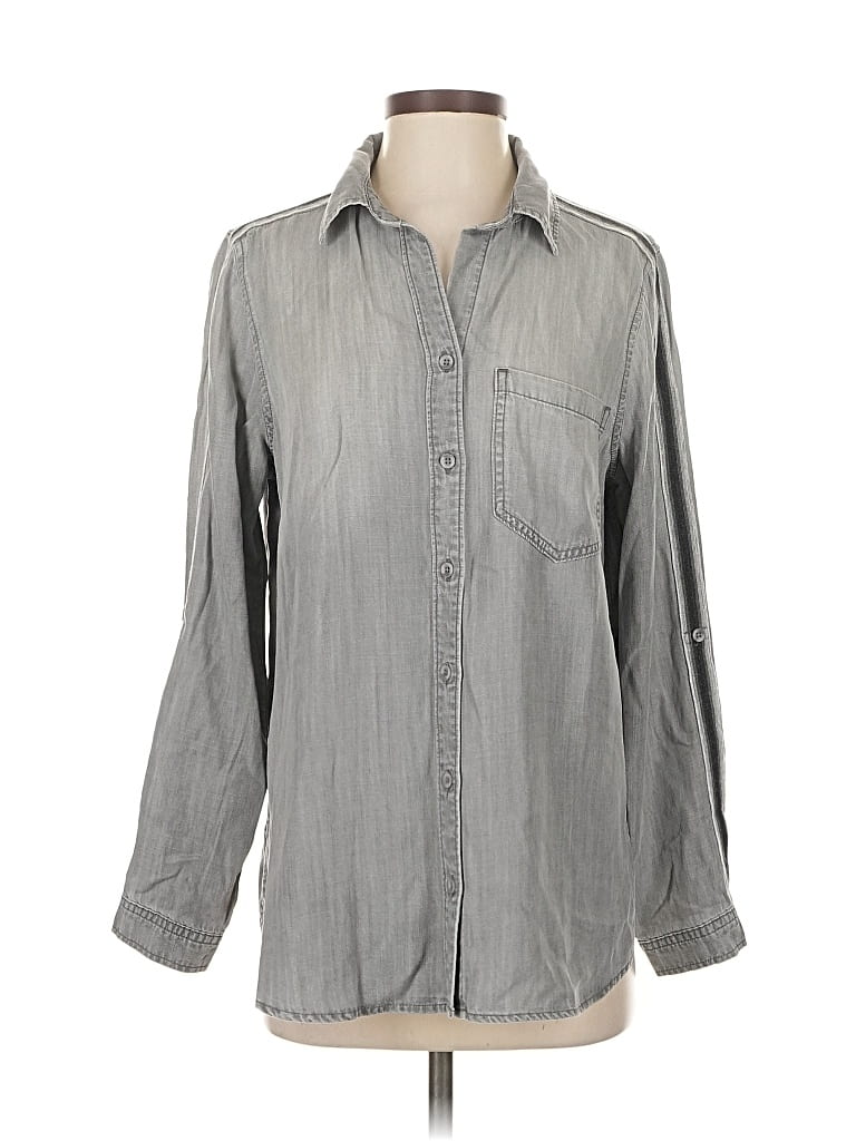 SIDE STITCH Pre-owned Long Sleeve Button Down Shirt In Gray