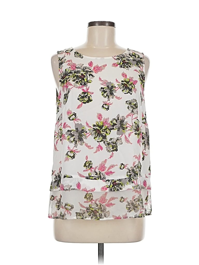 Pre-owned Halogen Sleeveless Blouse In White