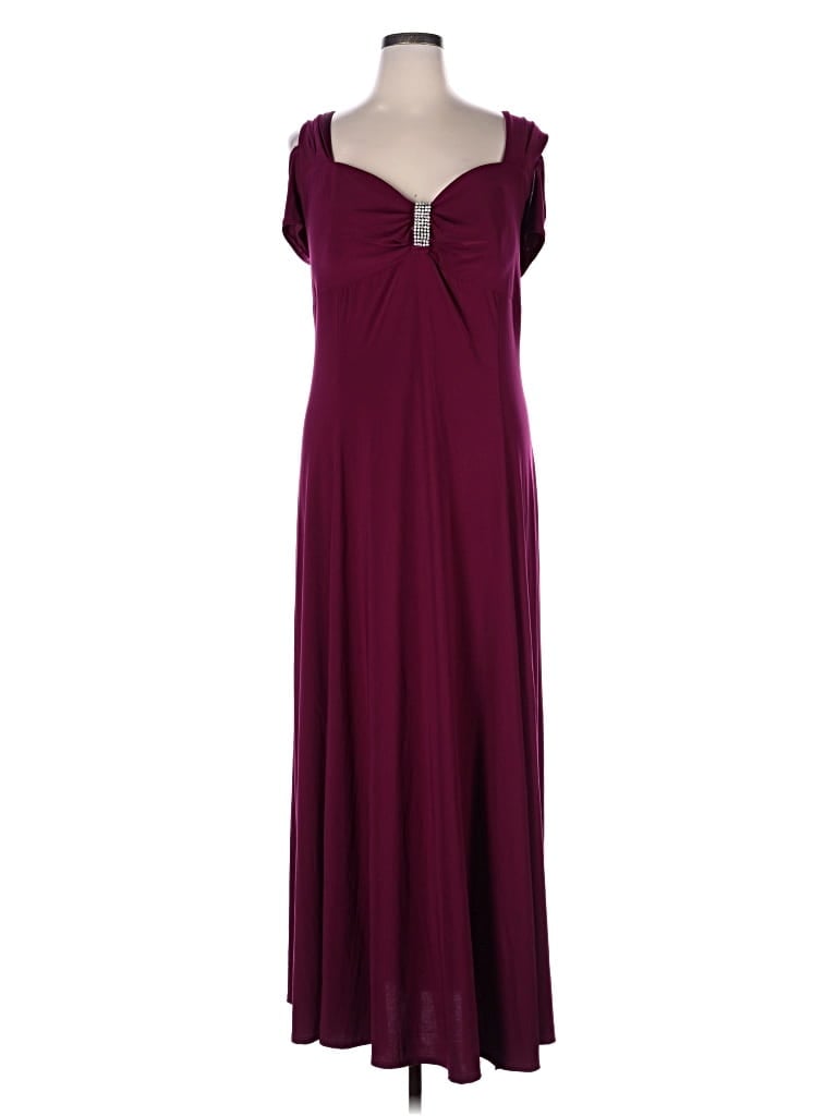 Pre-owned R & M Richards Cocktail Dress In Burgundy