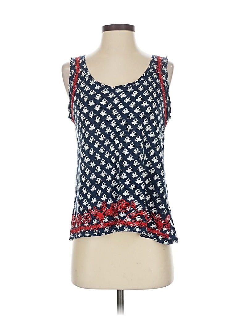 Pre-owned Lucky Brand Tank Top Blue Square Neckline Tops