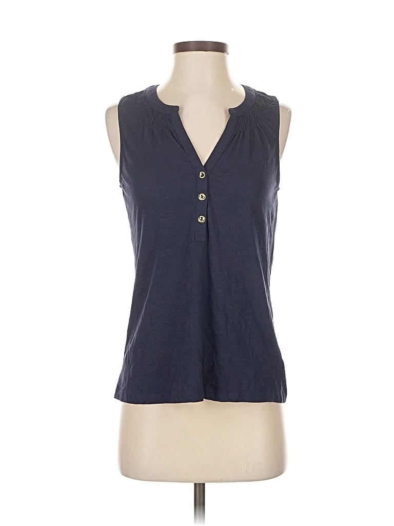 Click to view more detailed imagery on our partner's website Pre-owned Lilly Pulitzer Sleeveless Button Down Shirt In Blue