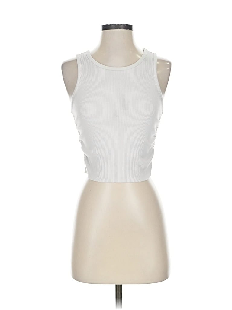 Pre-owned Aerie Tank Top White Halter Neckline Tops