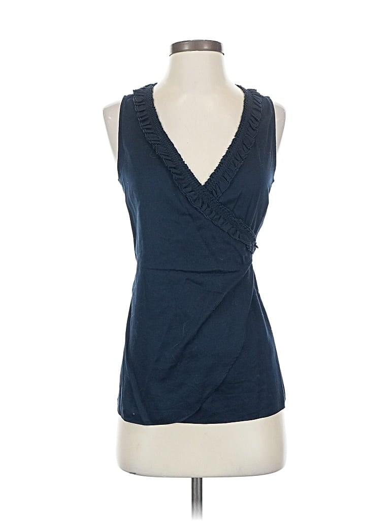 BANANA REPUBLIC Pre-owned Tank Top Blue Plunge Neckline Tops
