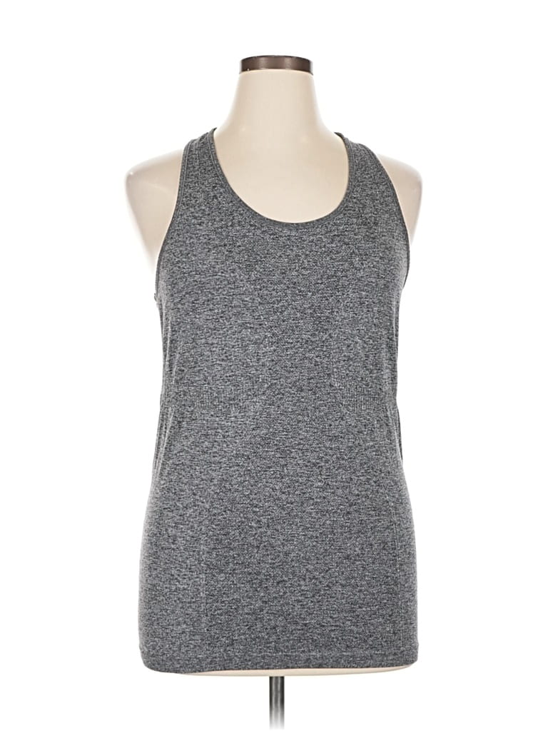 Pre-owned Zyia Active Tank Top Gray Halter Neckline Tops