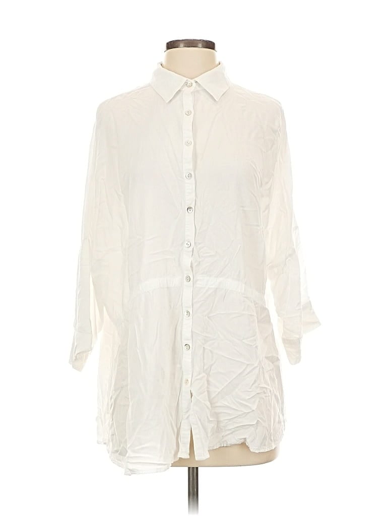 Pre-owned L*space 3/4 Sleeve T-shirt In White