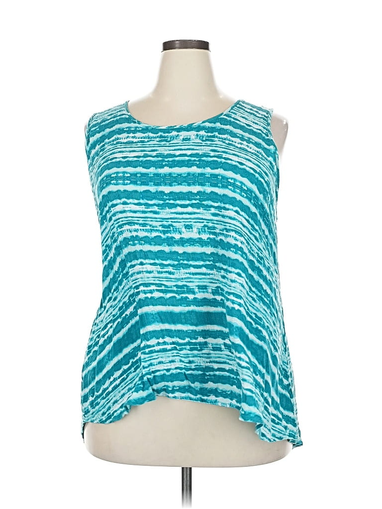 Pre-owned Bobeau Sleeveless Top Teal Scoop Neck Tops In Blue