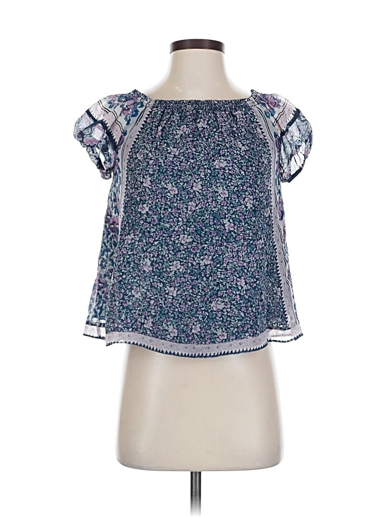 Pre-owned Joie Short Sleeve Blouse In Blue