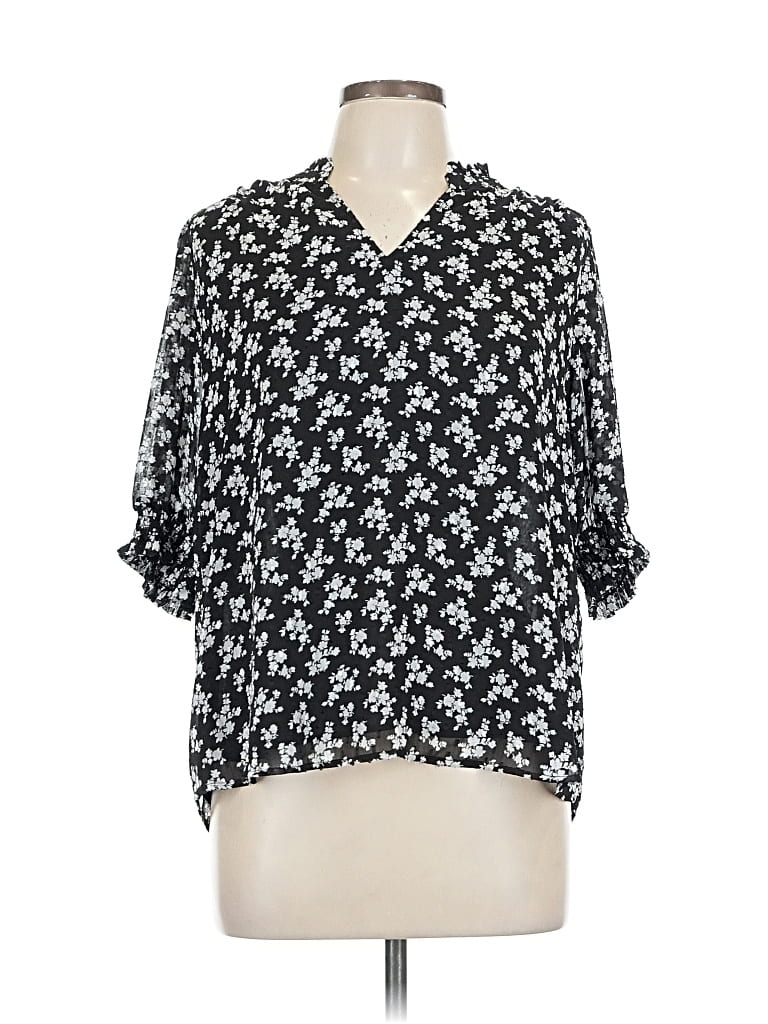MAISON D' AMELIE Pre-owned 3/4 Sleeve Blouse In Black