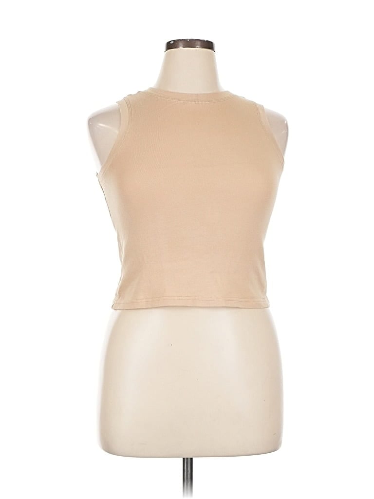 Pre-owned Assorted Brands Tank Top Tan Halter Neckline Tops In Brown