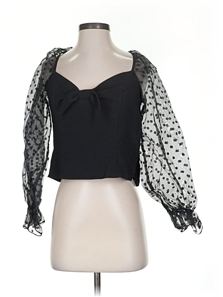 Lulus 3/4 Sleeve Blouse In Black