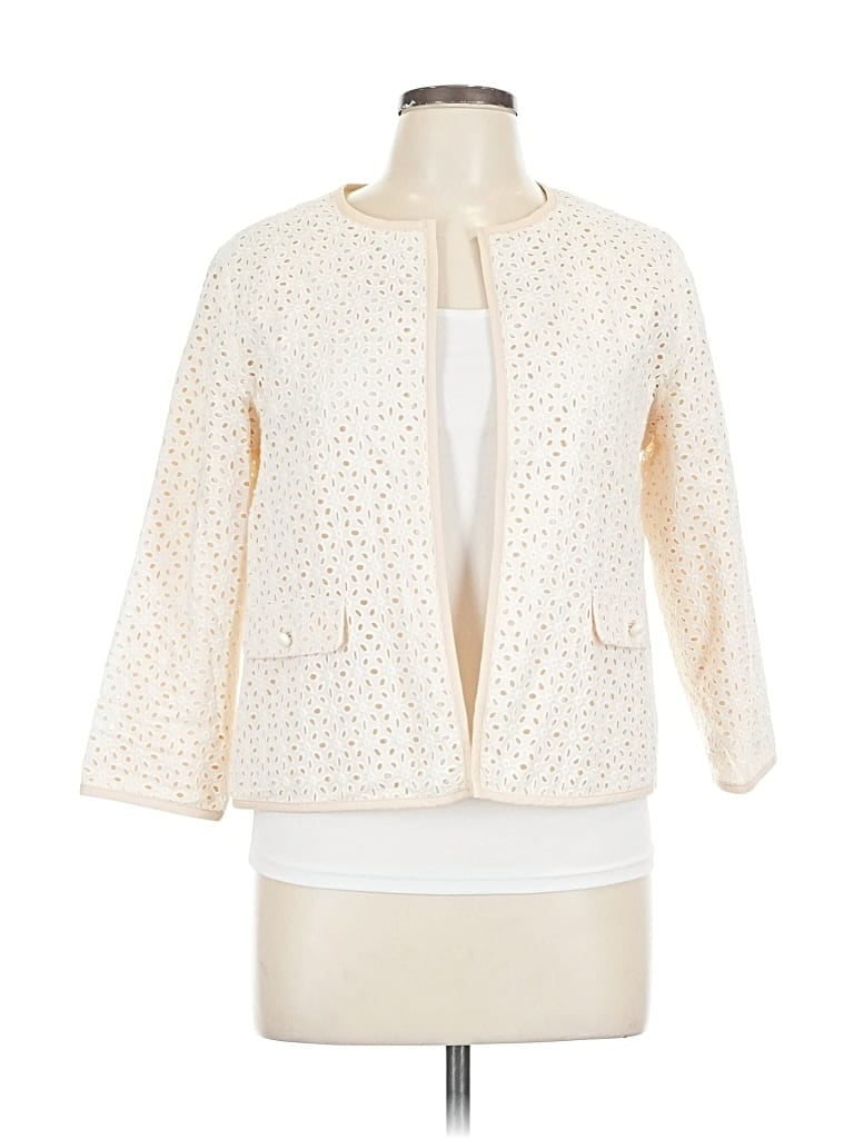 Pre-owned Talbots Outlet Cardigan Sweater In White