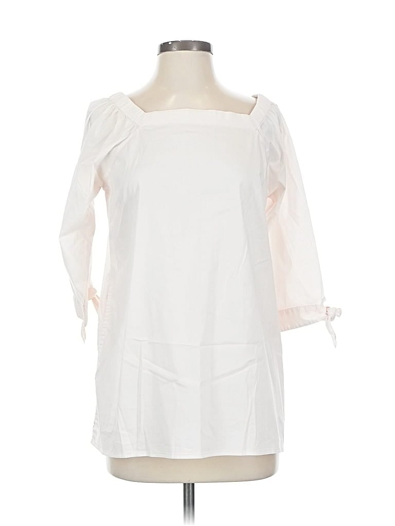 Pre-owned Inae Collection 3/4 Sleeve Blouse In White