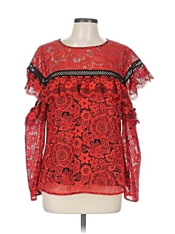 Red Carter 3/4 Sleeve Blouse (view 1)