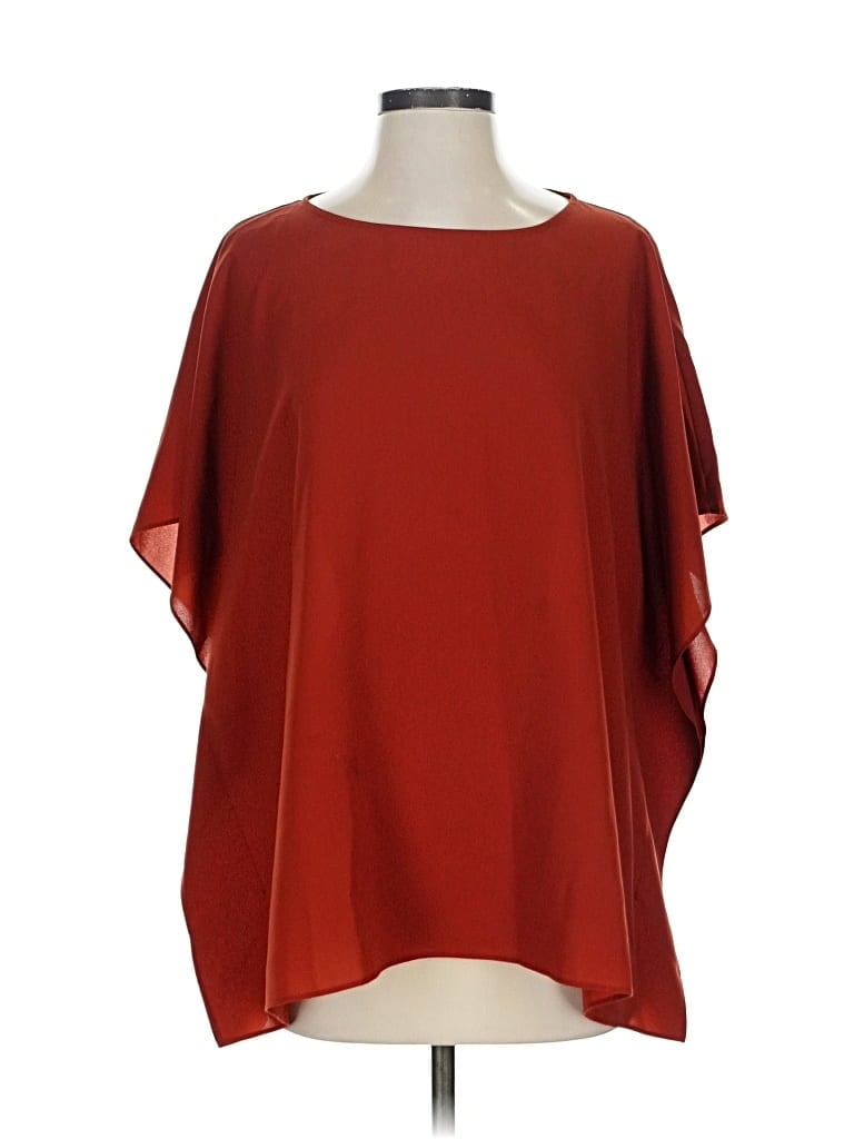 CROSBY Pre-owned Short Sleeve Blouse In Burgundy