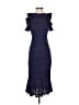 Slate & Willow 100% Polyester Chevron-herringbone Blue Cocktail Dress Size 0 - photo 1