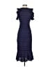 Slate & Willow 100% Polyester Chevron-herringbone Blue Cocktail Dress Size 0 - photo 2