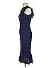 Slate & Willow 100% Polyester Chevron-herringbone Blue Cocktail Dress Size 0 - photo 5