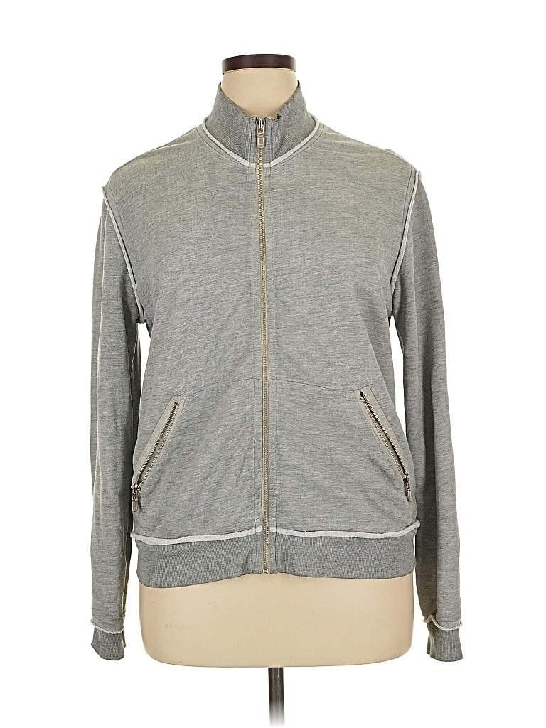Pre-owned Caslon Track Jacket In Gray