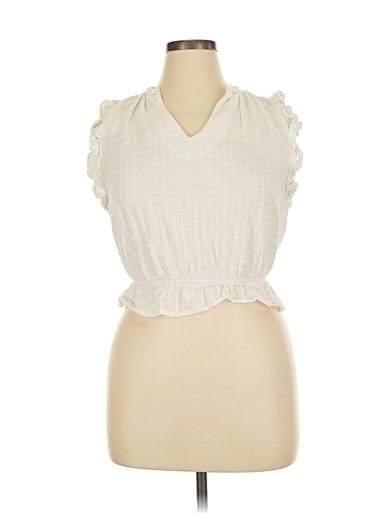 Pre-owned Belle Du Jour Sleeveless Blouse In White