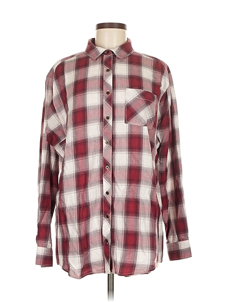 Click to view more detailed imagery on our partner's website Pre-owned Caslon Long Sleeve Button Down Shirt In Burgundy