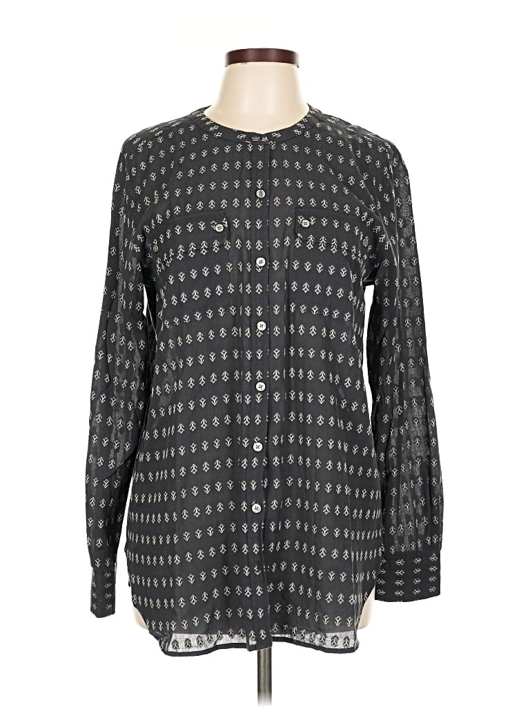 Pre-owned Ann Taylor Loft Long Sleeve Blouse In Gray