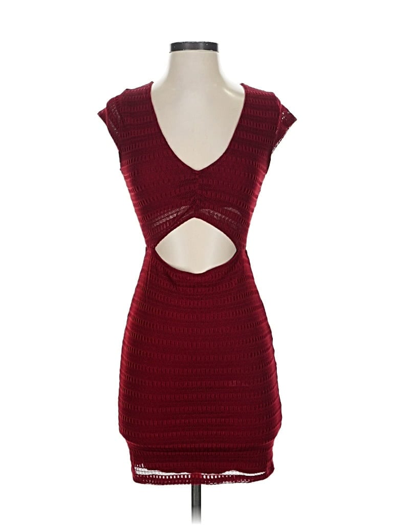 Pre-owned Olivaceous Cocktail Dress In Burgundy