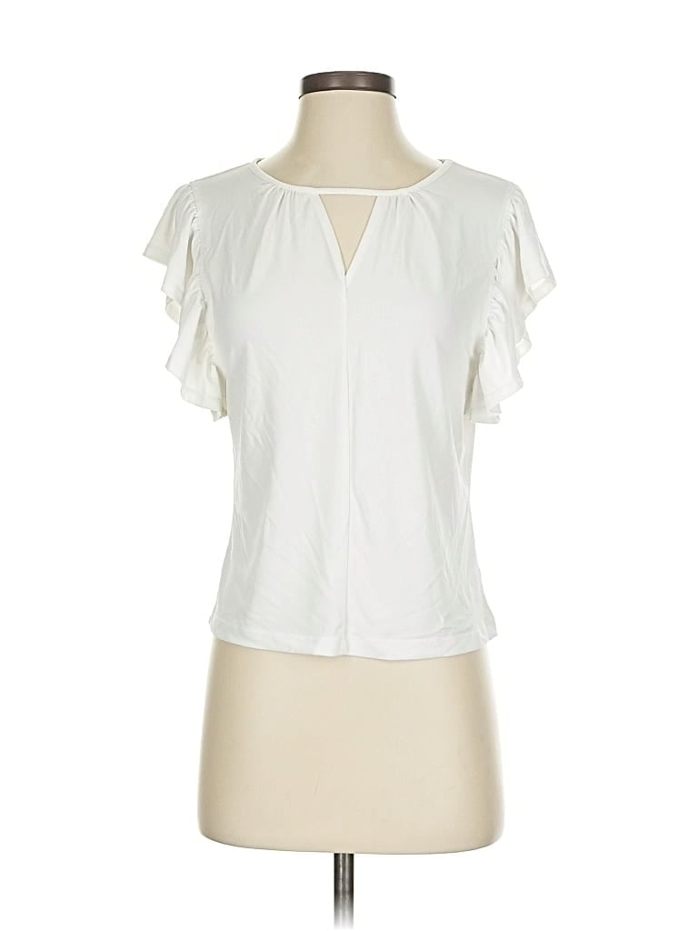Pre-owned Sonoma Goods For Life Short Sleeve Blouse In White