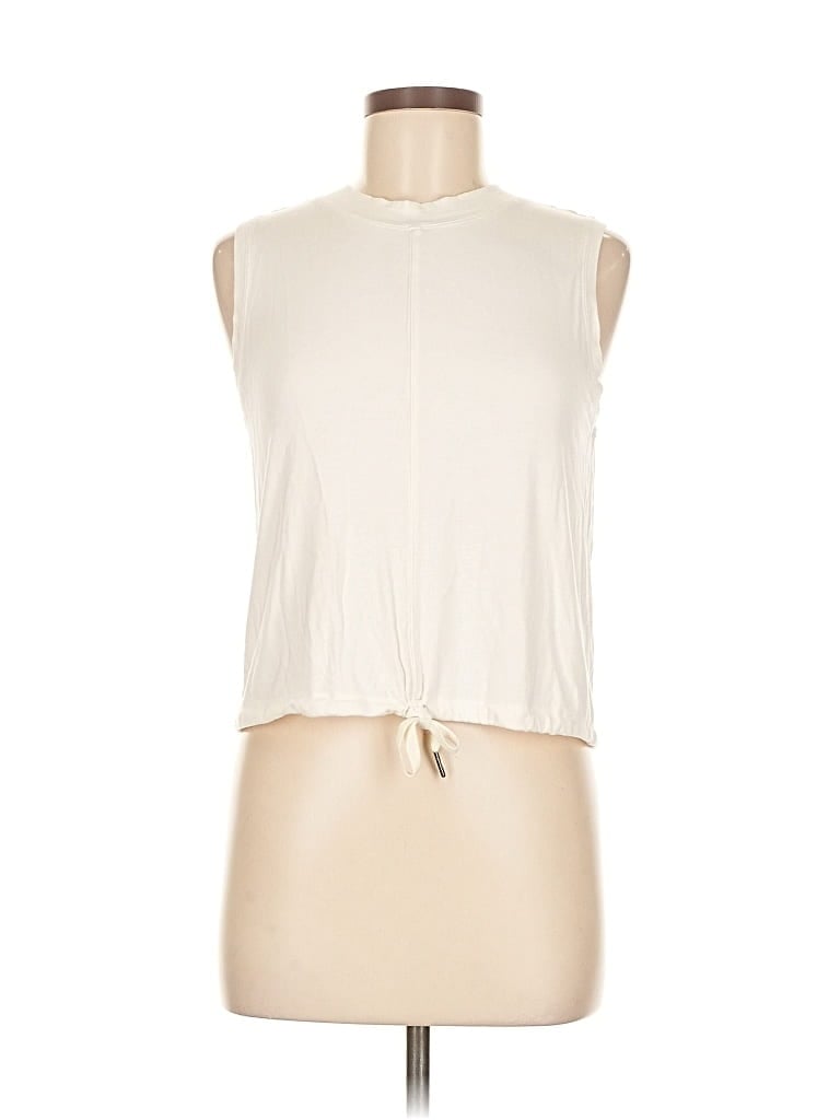 Click to view more detailed imagery on our partner's website Pre-owned Capsule Sleeveless Top Ivory Halter Neckline Tops In White