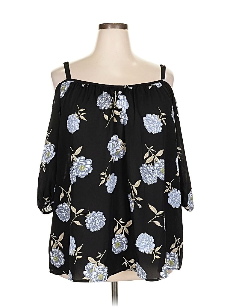 Pre-owned Torrid 3/4 Sleeve Blouse In Blue