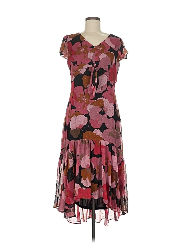 Pre-owned Taylor Cocktail Dress In Burgundy