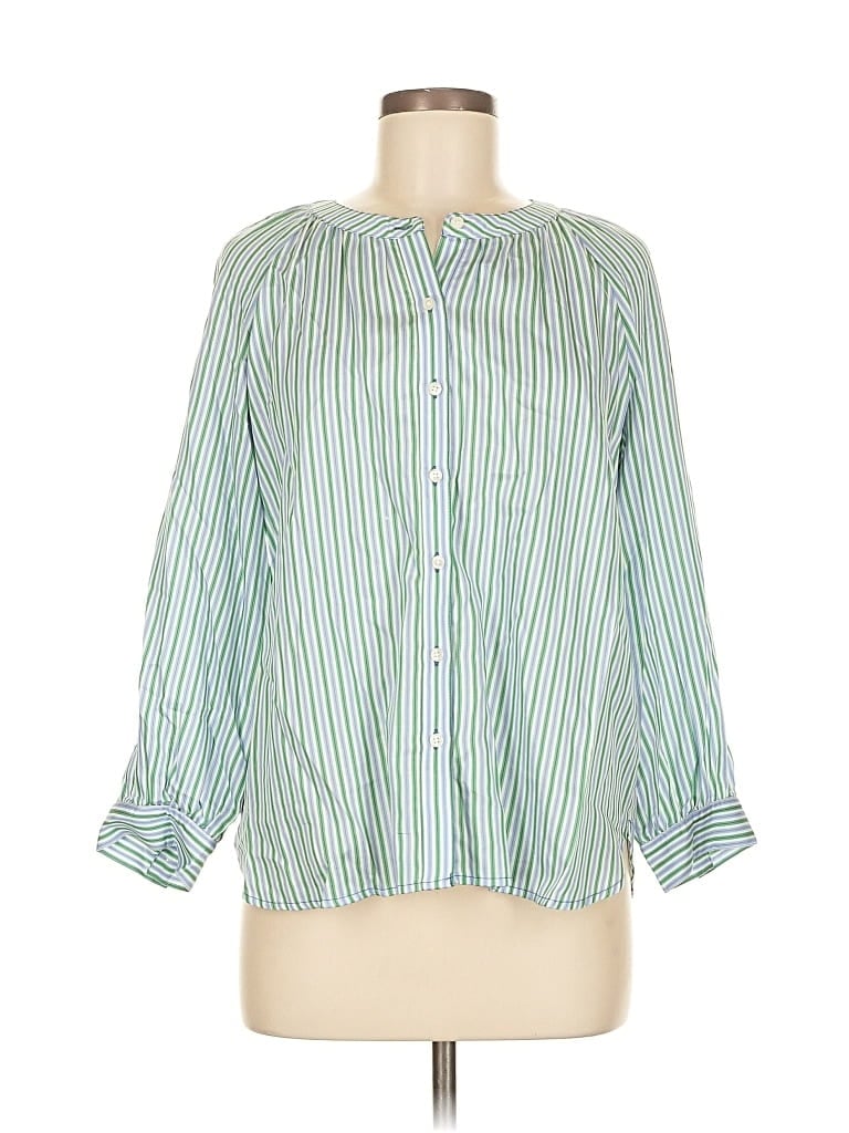 Pre-owned Ann Taylor 3/4 Sleeve Blouse In Green