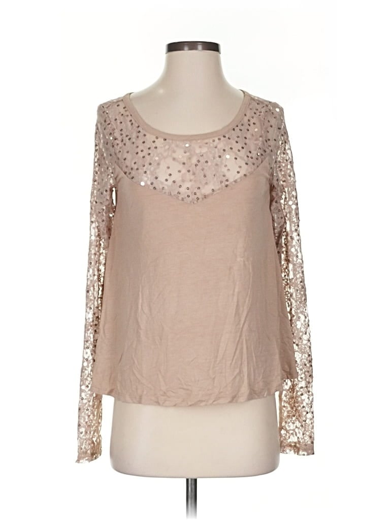 Pre-owned Moda International Long Sleeve Blouse In Brown