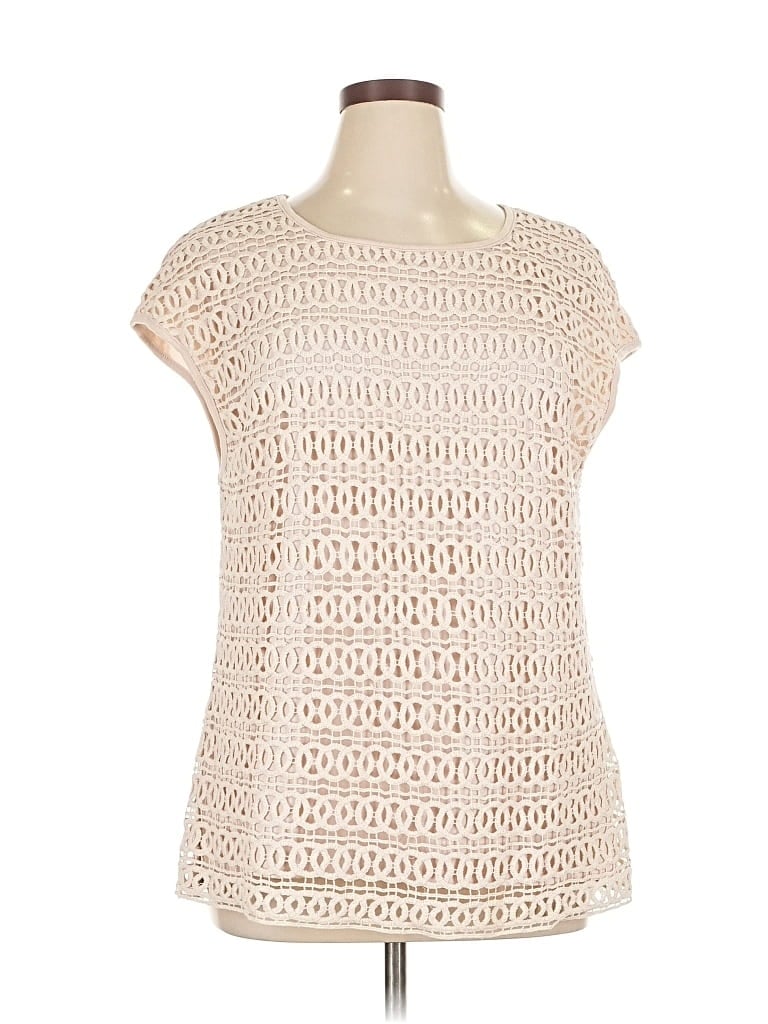 Pre-owned Adiva Short Sleeve Top Ivory Boatneck Tops In White