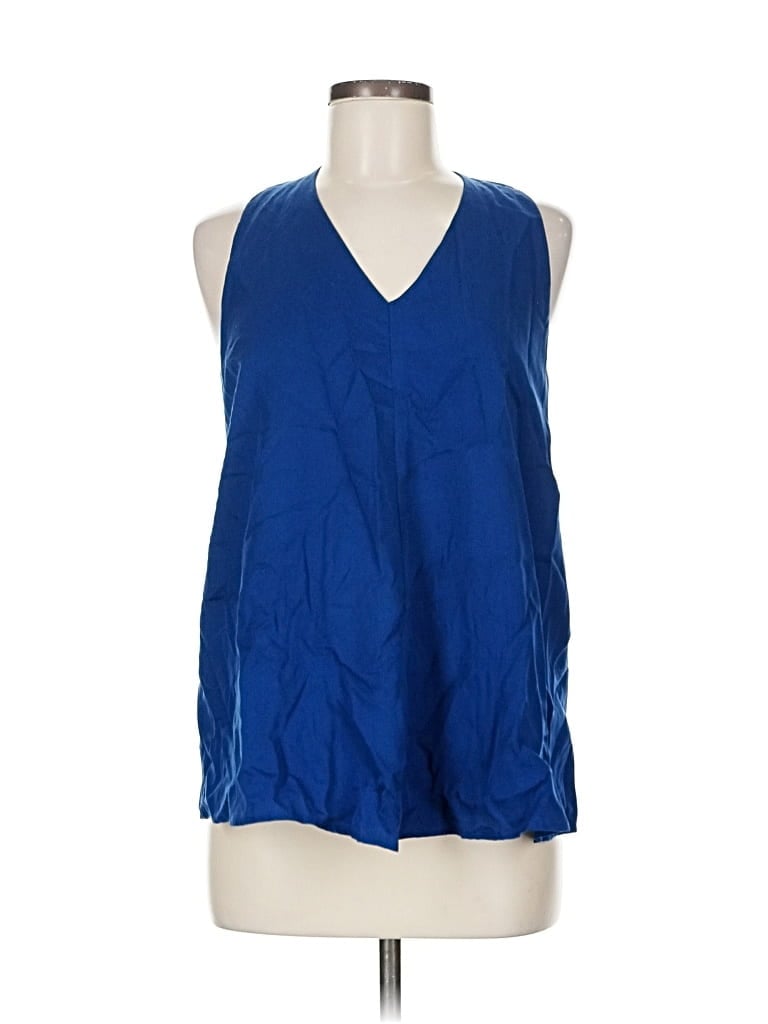 Pre-owned J. Mclaughlin Sleeveless Blouse In Blue