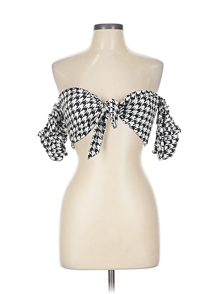 Pre-owned Skin By Same Short Sleeve Blouse In Silver