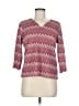 JM Collection Burgundy 3/4 Sleeve Top Size M (petite) - photo 1