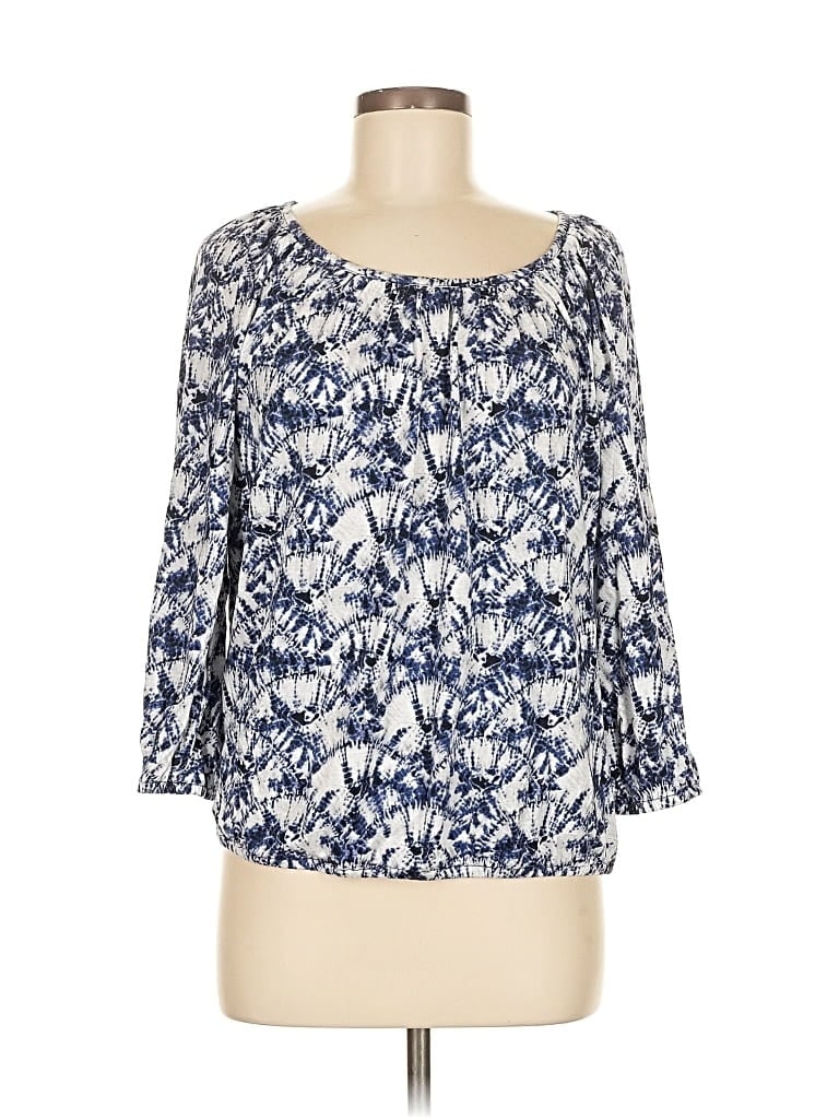 Pre-owned Michael Michael Kors 3/4 Sleeve Blouse In Blue