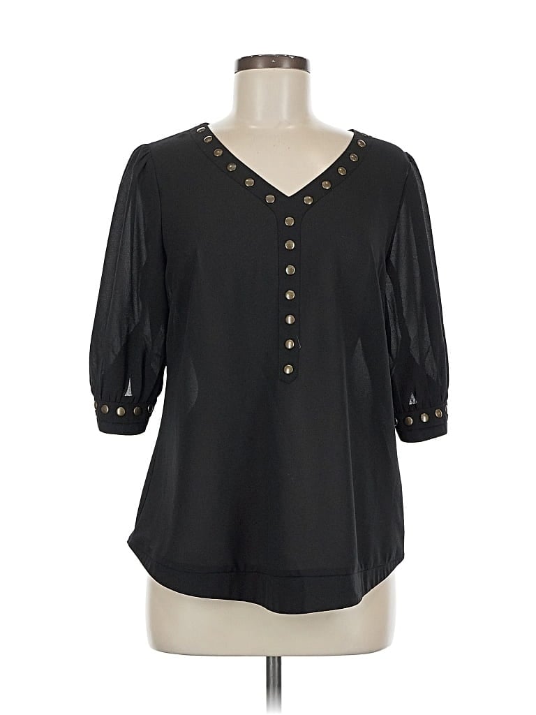 Pre-owned 41hawthorn 3/4 Sleeve Blouse In Black