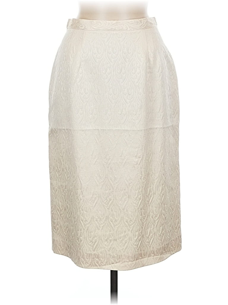 Pre-owned Unbranded Silk Skirt In White