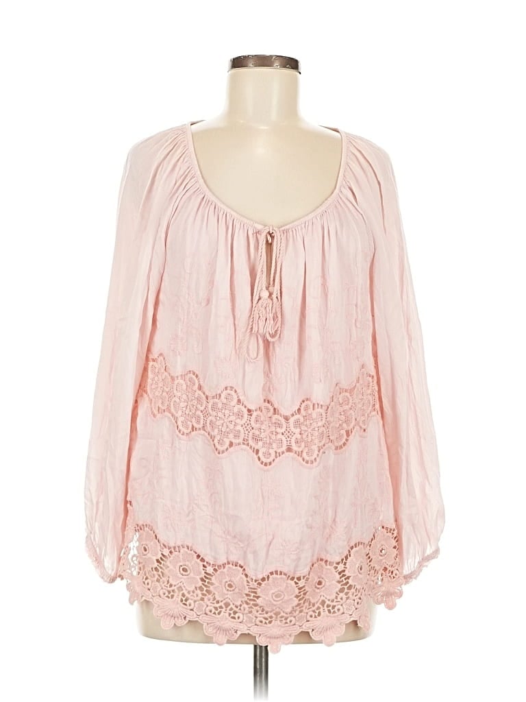 Pre-owned Tempo Paris Long Sleeve Blouse In Pink