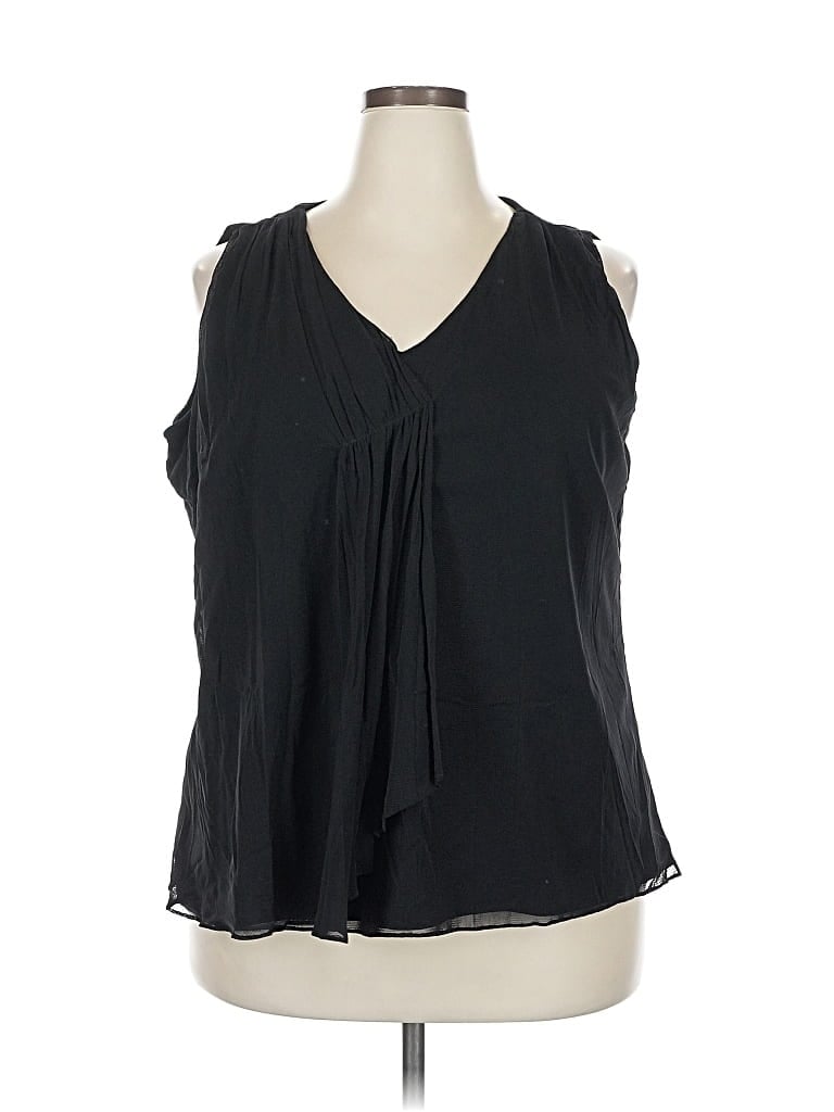 Pre-owned Coldwater Creek Sleeveless Blouse In Black