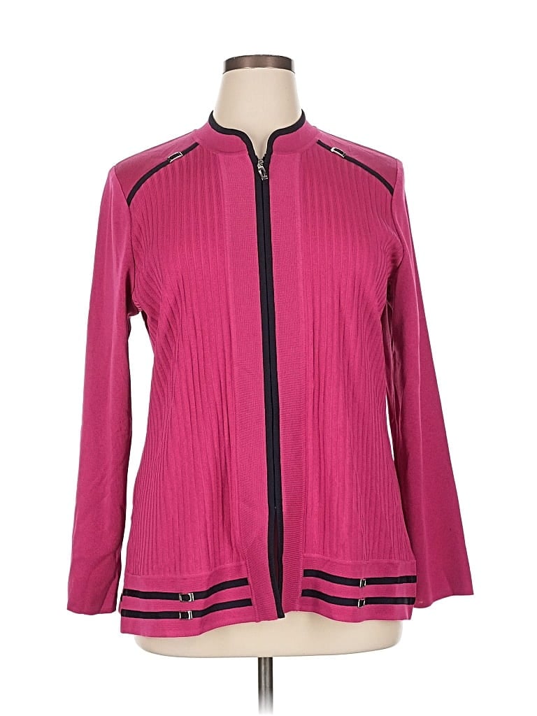 Pre-owned Misook Cardigan Sweater In Pink